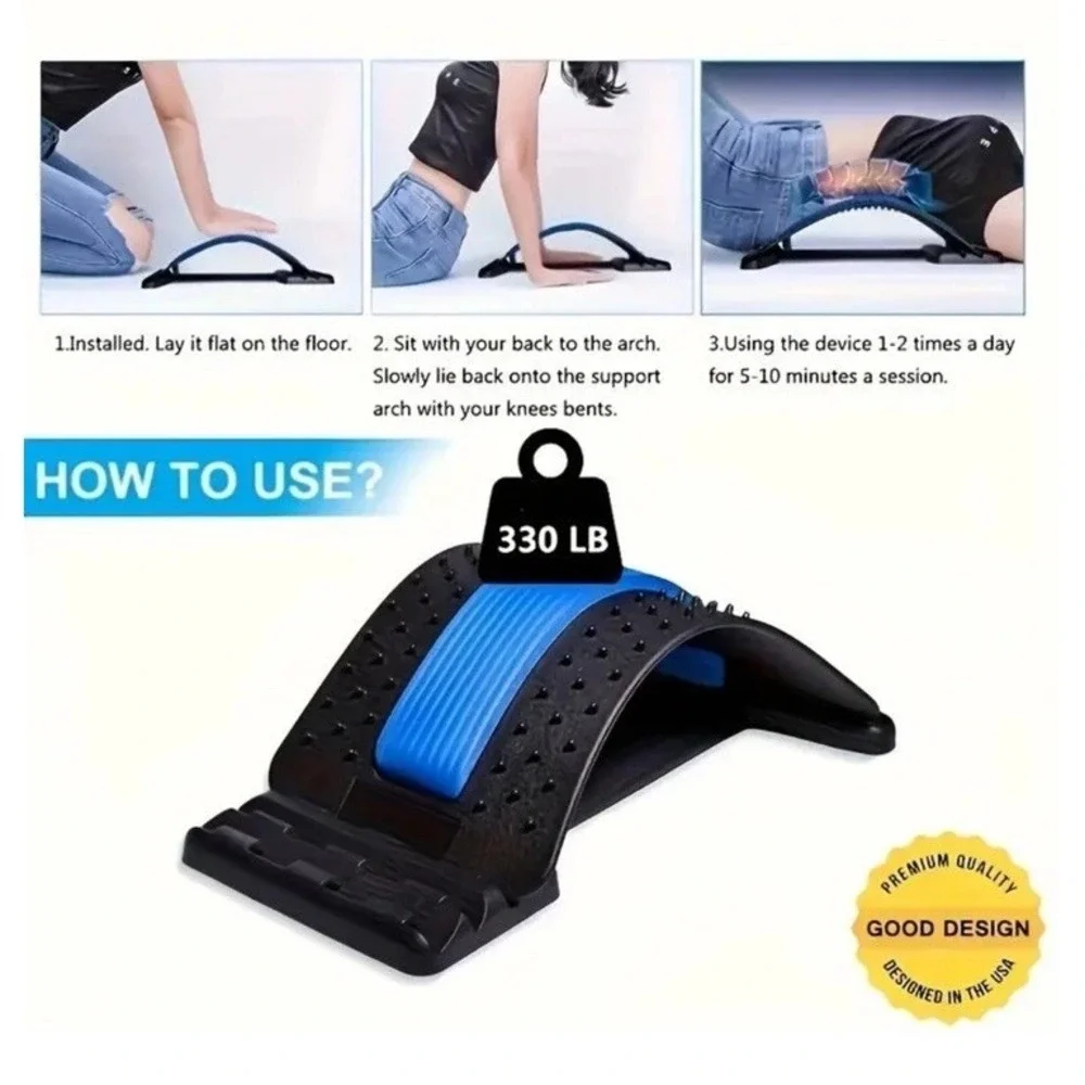 Multi-Level Back Stretcher | Lumbar Support Device | Spine Relief‎ & Posture Aid
